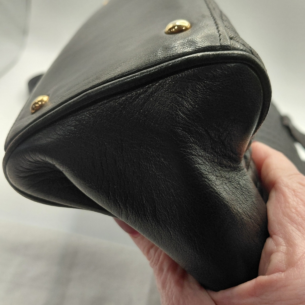 Bally Quilted Black Lambskin Shoulder Bag Vintage VGVC! - Picture 10 of 16